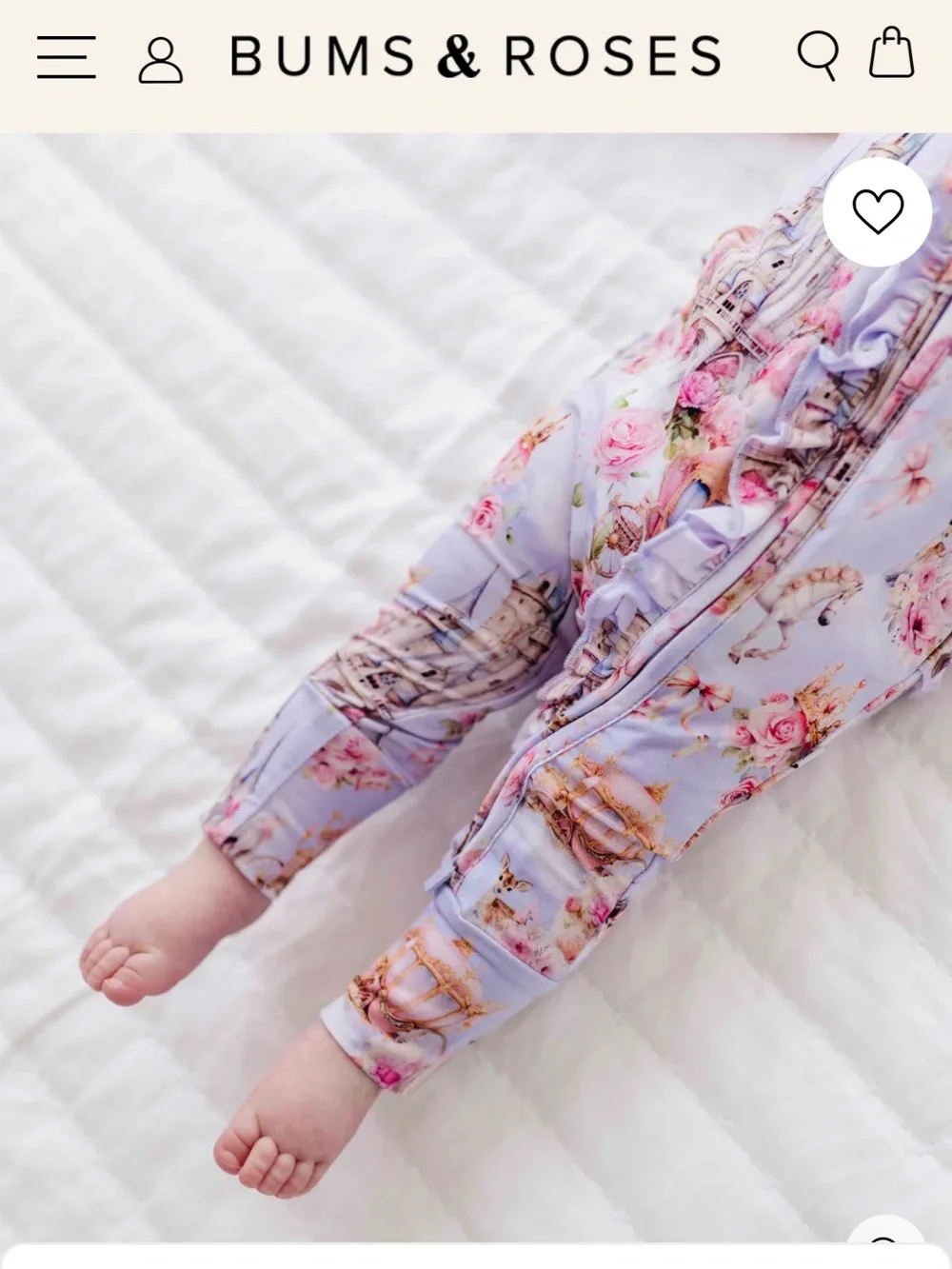 Bums and Roses Convertible Ruffle Romper in a “Knight to Remember” 0-3 Months